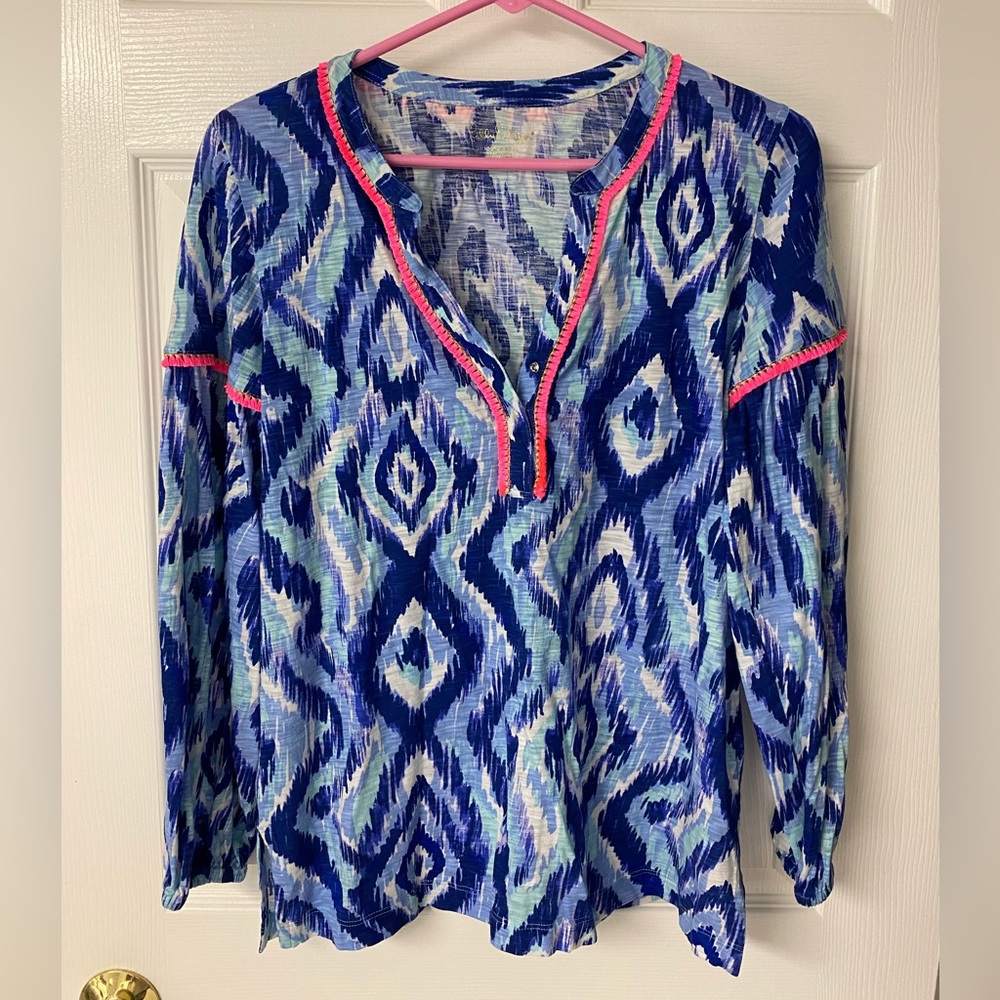 Lilly Pulitzer Kalissa Tunic in Blue Swish Skipped a Beach